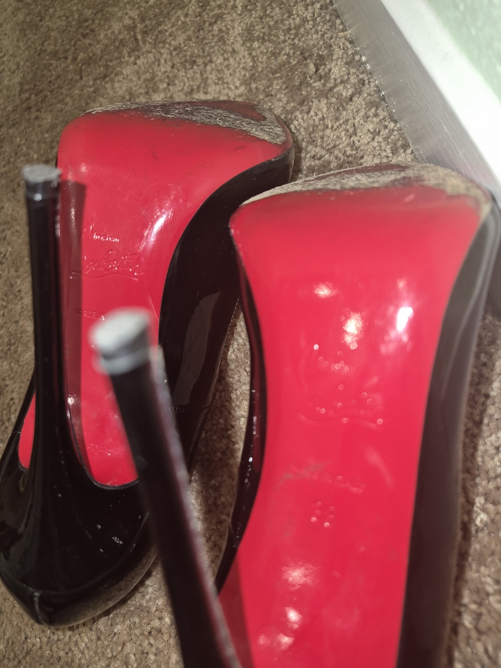 Christian Louboutin Black Patent Pointed-Toe Pumps - Picture 4 of 6